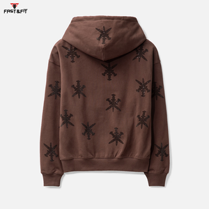 2025 nouveauté fermeture éclair personnalisée strass haute qualité prix tenue décontracté strass sweats à capuche - Product Image 2