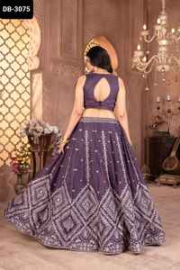 Lo último en ropa de mujer, bordado pesado de lujo, trabajo de costura, ropa de boda y Festival, Lehenga Choli con Georgette Fancy Dupatta Set - Product Image 6