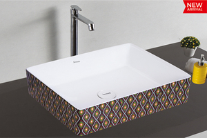 Lavabo de cerámica de diseño moderno, artículos sanitarios, patrón de mármol, escurridor de fregadero de baño Rectangular cuadrado para hoteles, baños, villas - Product Image 5