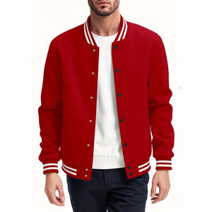 Chaquetas Varsity de Invierno de Forro Polar para Hombre, Estilo Moderno, Personalizadas al por Mayor, Chaquetas Bomber de Béisbol de Cuero para Hombre - Product Image 1