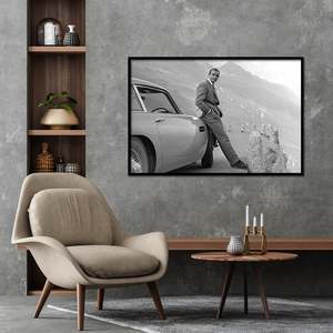 Affiche Sean Connery & Aston Martin, collection James Bond, par James Bond, en tissu peigné avec fermeture à boutons - Product Image 2