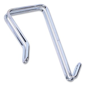 Alera ALECH1SR Single-Sided Stainless Steel Partition Garment <b>Hook</b> <b>Over</b>-the-<b>Door</b>/Panel Mount 1.5-2.5 Panel Systems Silver Finish - Product Image 1
