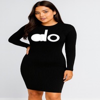 Lot de robes pour femmes - Vêtements de marque en gros en stock - Divers imprimés - Robes de soirée moulantes en maille côtelée de marques célèbres pour femmes