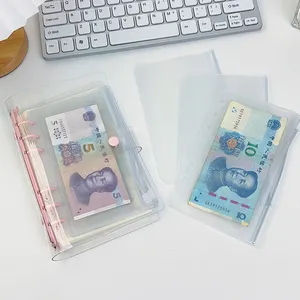 A6 trong suốt mềm PVC 6-Ring lá lỏng ràng buộc bao gồm Snap Nút Đóng cửa cho 6 lỗ kế hoạch trang Refill Bộ - Product Image 1