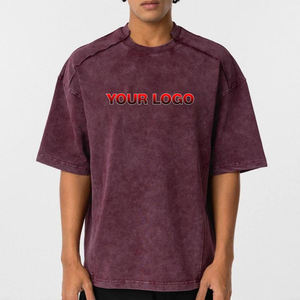 เสื้อยืดสำหรับผู้ชายน้ำหนักเบาเปิดไหล่ปล่อยทรงหลวมเสื้อเชิ๊ตแขนซักแบบเปิดไหล่พิมพ์โลโก้ได้ตามต้องการ - Product Image 4