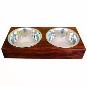 Comedero elevado con estilo de madera para perros Cuencos de comida y agua Uso en interiores y exteriores de Crescent Crafts - Product Image 1