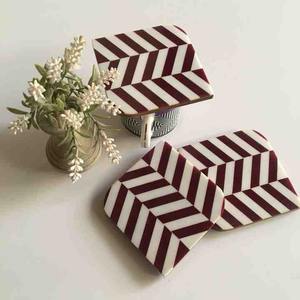 Handmade Bone Inlay Coasters Set Affordable Elegant Drinkware for Home Office <b>Table</b> Decor Low-Cost Gift Idea - Product Image 1