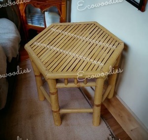 เก้าอี้ทรงสูงทำจากไม้ไผ่ธรรมชาติทรงหกเหลี่ยมเฟอร์นิเจอร์ห้องนั่งเล่นบ้านล่าสุด - Product Image 4