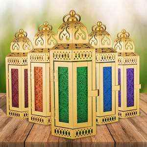 Linterna de vela de metal dorado de diseño de lujo para Decoración de mesa o iluminación temática de eventos de proveedor indio - Product Image 2