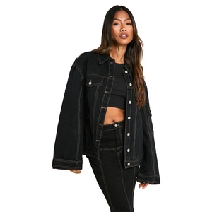 แจ็คเก็ตยีนส์ผู้หญิงสไตล์ลำลองราคาส่ง คุณภาพพรีเมียม แจ็คเก็ตยีนส์โอเวอร์ไซส์สำหรับขาย - Product Image 1