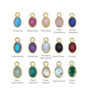 Dijes Ovalados de Cuarzo Aguamarina de 6x4 mm con Bisel, Plata de Ley 925 Chapada en Oro, Bisel con Aguamarina, Piedra de Nacimiento, Proveedores de Joyería de Plata - Product Image 6