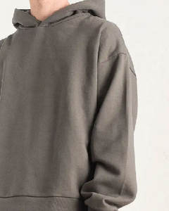 High Quality Oversized Drop Shoulder <b>Hoodie</b> Cotton Heavyweight <b>Thermal</b> Custom Logo Mens Cropped Hoodies and Sweatshirts - Product Image 5