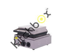 Kitchbox Gaufrier Industriel Commercial en Acier Inoxydable Antiadhésif pour Gaufres Simples, Cuisson en 3 Minutes (Boîtier Carré)