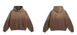 Sweat à capuche oversize unisexe en molleton de coton, délavé à l'acide, avec impression numérique de logo personnalisé, style vintage et effet vieilli, haute qualité - Product Image 5