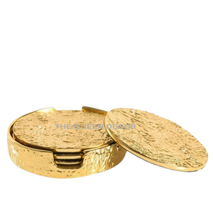 Ensemble de sous-verres pour thé et café de maison fantaisie nouveaux sous-verres élégants en pierre de table plaqués or ensemble de 4 créateurs de luxe de meilleure qualité - Product Image 1