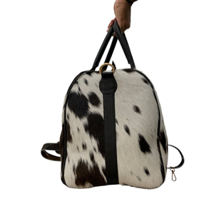 Sac de voyage unisexe en cuir de vachette à imprimé animal, grande capacité, sac de week-end, poignée souple, fermeture à fermoir, vente chaude, sac de voyage en gros - Product Image 2