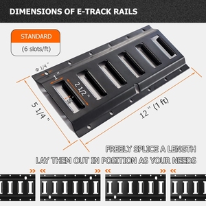 Oem/Odm E-Track <span class=keywords><strong>Rails</strong></span> 1 Voet Lengte Zwart Heavy Duty Stalen E Track Binding Downs & Ankers Voor Lading Securement - Product Image 4