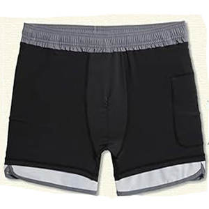 Short de sport solide à séchage rapide pour hommes, pour l'entraînement athlétique, la course, la gymnastique, la compression, la taille élastique et la taille haute - Product Image 4