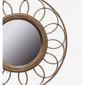 Espejo decorativo de estilo floral moderno con marco de ratán natural Muebles para el hogar de lujo para precios de baño - Product Image 2