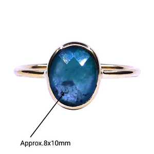 Bague classique en argent sterling 925 avec sertissage en émeraude plaqué or pour les cadeaux d'anniversaire et de fiançailles pour femmes - Product Image 4