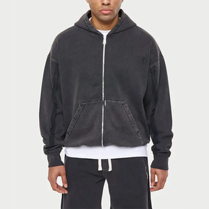 Survêtement lavé à l'acide Vente en gros Combinaison de jogging deux pièces Survêtement lavé à l'acide Sweats à capuche et sweatshirts pour hommes - Product Image 2