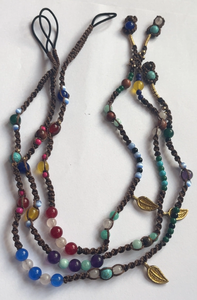 เครื่องประดับผม macrame Lulu ทำด้วยมือลูกปัดหลากสีทอง45ซม. ดวงจันทร์ครึ่งดวงการค้นหาเครื่องประดับไมโคร macrame เส้นไหมผสมสีสำหรับเธอ - Product Image 5