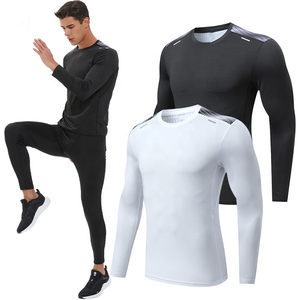 Men Compression Yoga Sets 100% Customized LOGO Quickdry Spandex/Polyester Cheap Price Running & Fitness Wear - Product Image 1