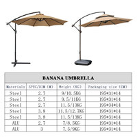 Base de parasol en fer imperméable moderne pour meubles d'extérieur Bananes Parapluie en porte-à-faux pour jardin hôpital Restaurant Hôtels