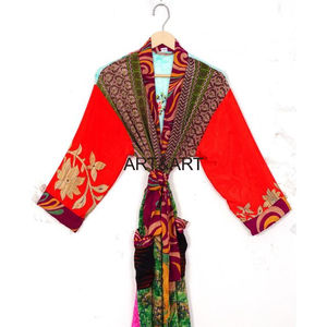 ชุดกิโมโนผ้าไหมสุดหรูของผู้หญิงชุดคลุมอาบน้ำทำด้วยมือสไตล์ญี่ปุ่นลายดอกไม้ชุดคลุมคลุมอาบน้ำเสื้อแจ็กเก็ตชุดนอนชุดนอนชุดกิโมโนผ้าไหมสำหรับเพื่อนเจ้าสาวชายหาด - Product Image 2