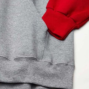 Sudadera con capucha para hombre, ropa de calle informal de color sólido, rojo y gris, con bolsillo canguro en blanco, 50% de algodón de alta calidad, 50% de forro polar - Product Image 3