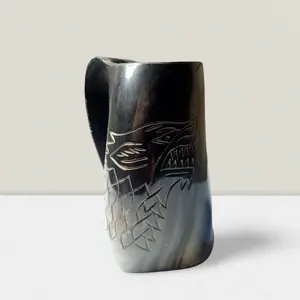 Taza de Cuerno Natural para Beber, Hecha a Mano, de Cuerno de Búfalo, para Cerveza y Cerveza Artesanal, de CRAFT ZONE EXPORT - Product Image 3