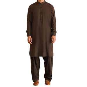 Trajes Shalwar Kameez Largos Tradicionales Pakistaníes para Hombre, Transpirables, Casuales, para Fiestas y Bodas, Tallas Grandes, con Cierre, Venta al por Mayor - Product Image 1