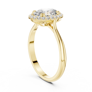 แหวนหมั้นเพชรโมอิสซาไนต์ทรงรี คลาสสิก หรูหรา ได้รับการรับรองจาก IGI สำหรับผู้หญิง ทองคำ 14K สีโรสโกลด์ ประดับเพชรแบบฮาโล สำหรับงานแต่งงาน ครบรอบแต่งงาน - Product Image 6