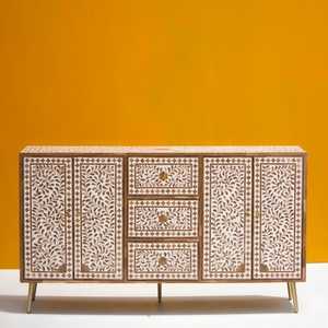 Cajón de noche con incrustaciones de hueso personalizado de lujo hecho a mano hermoso de alta calidad ecológico para hotel en casa de la India - Product Image 4