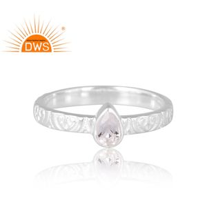 Anillo de piedras preciosas de cuarzo de cristal Natural de Plata de Ley 925 para mujer, joyería de diseño personalizado para mujer, regalo para ella - Product Image 3