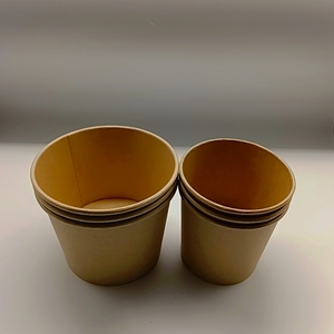 Seau en kraft jetable personnalisé, écologique, à paroi simple/double, imperméable en PE, durable, compatible micro-ondes, qualité alimentaire, logo personnalisé - Product Image 6