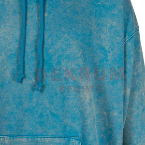 Sweat à capuche délavé à l'acide de la meilleure qualité avec fermeture à glissière haut d'hiver motif solide directement du fabricant pakistanais - Product Image 4