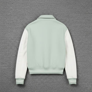 Nouvelle arrivée 2025 100% coton polaire varsity veste pour hommes personnalisé DTF imprimé logo poids lourd couleur bloc homme varsity veste - Product Image 3