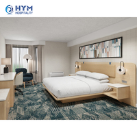 Ensemble de chambre d'hôtel Delta by Marriott Strong Luxury Modern en bois de manguier avec literie en cuir pour hôtels 5 étoiles, mobilier commercial
