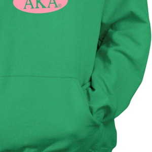 Sudadera con Capucha AKA Indiana State, Color Verde Pakistán y Rosa, con Estampado Gráfico, Personalizada para Hermandades Griegas - Product Image 5