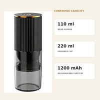 Moulin à café électrique portable rechargeable avec meule en céramique réglable Type C 1200mAh