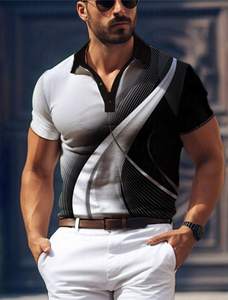 T-shirt de golf à manches courtes pour hommes d'affaires, solide, anti-rides, décontracté, avec poche, tissu micro-élastique en maille à revers d'été - Product Image 2