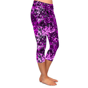 Professionnel Chine Fournisseur Femmes Peinture Splash Imprimé Capri Leggings Sublimé Beurre Doux 3/4 Longueur Leggings - Product Image 4