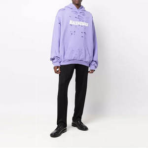 Suministro directo de fábrica Servicio OEM Hombres Sudadera con capucha desgastada Logotipo personalizado Invierno 100% Algodón Casual Estilo vintage - Product Image 2