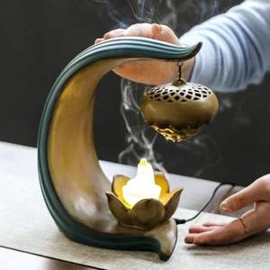 Top Quality Bakhoor <b>Burner</b> Ramadan Arabian <b>Incense</b> Holder Mubkhar Decorative <b>Backflow</b> <b>Incense</b> <b>Burner</b> - Product Image 4