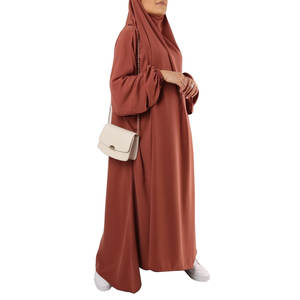 Ramadan Jilbab vêtements de prière musulmane 2 pièces Hijab robe femmes à capuche islamique Abaya produits de qualité supérieure - Product Image 2