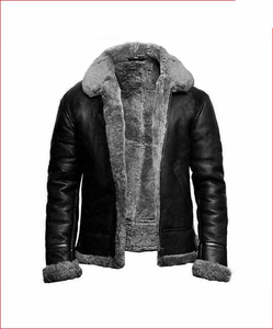 แจ็กเก็ตบอมเบอร์สำหรับผู้ชายและผู้หญิงหนังแกะแท้ระบายอากาศผ้าใบสีทึบ - Product Image 3