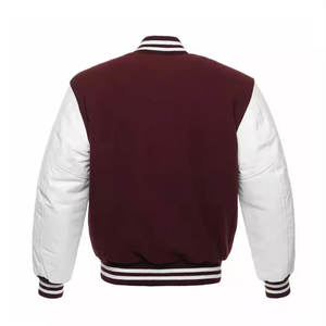 Veste de baseball classique de type Letterman, prix de gros, veste de baseball de type Letterman unie rose pour hommes - Product Image 5