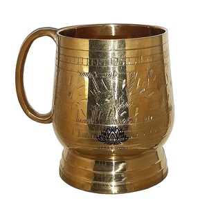 Tasse à boire en laiton de conception personnalisée tasse artisanale indienne pour la bière vin tasse à café - Product Image 1