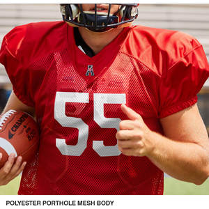 Vente directe d'usine Maillot de football américain pour hommes - Manches courtes respirantes 100% polyester Vêtements d'entraînement et de sport - Product Image 5